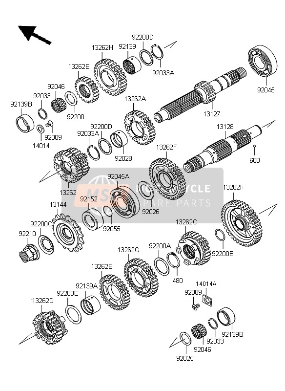 Kawasaki ER-6N ABS 2011 Transmisión para un 2011 Kawasaki ER-6N ABS