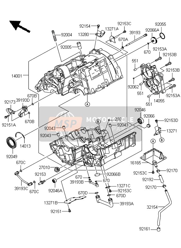 Kawasaki ER-6N ABS 2011 Carter per un 2011 Kawasaki ER-6N ABS