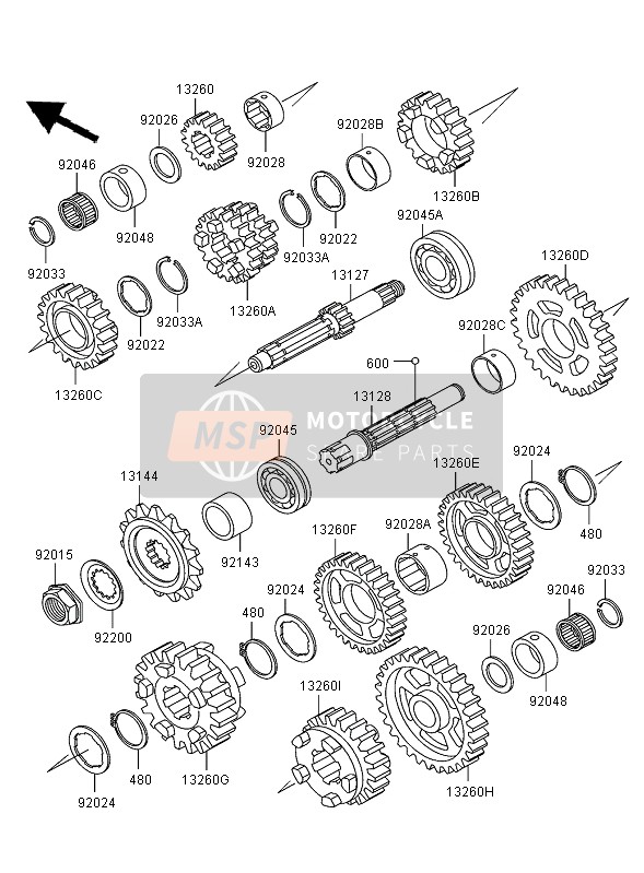 Kawasaki ZZR600 2005 Transmission for a 2005 Kawasaki ZZR600