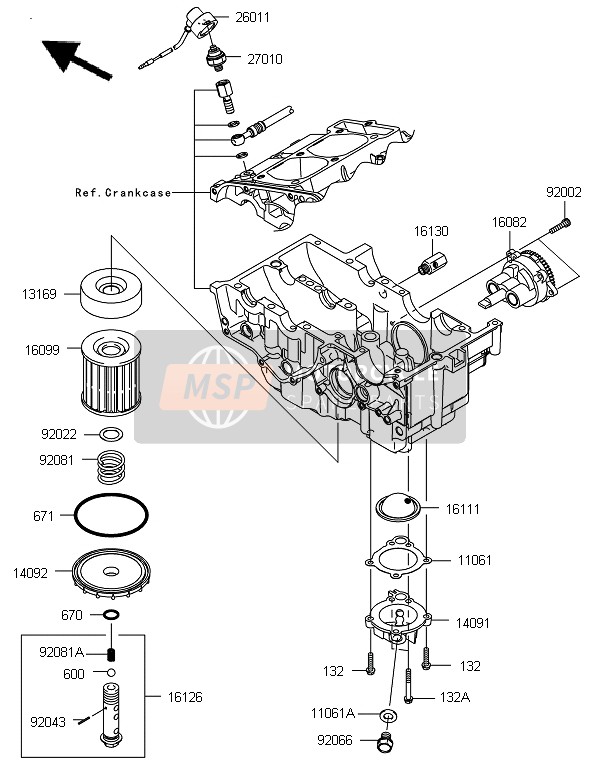 140920132, Cover,Oil Filter, Kawasaki, 0