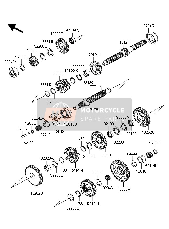 Kawasaki 1400GTR ABS 2011 GETRIEBE für ein 2011 Kawasaki 1400GTR ABS