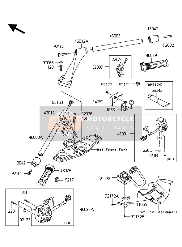 Kawasaki 1400GTR ABS 2011 Handlebar for a 2011 Kawasaki 1400GTR ABS