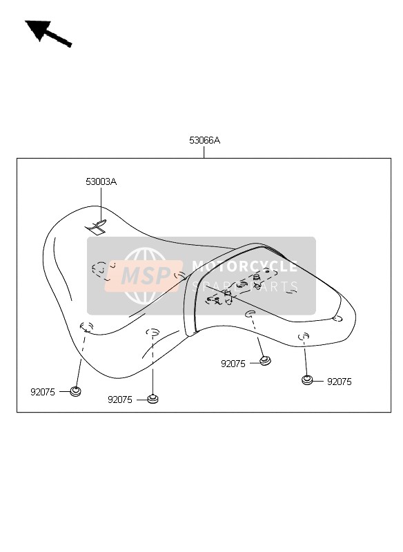 530035009MA, Leather,Seat,Black VN900CBF, Kawasaki, 1