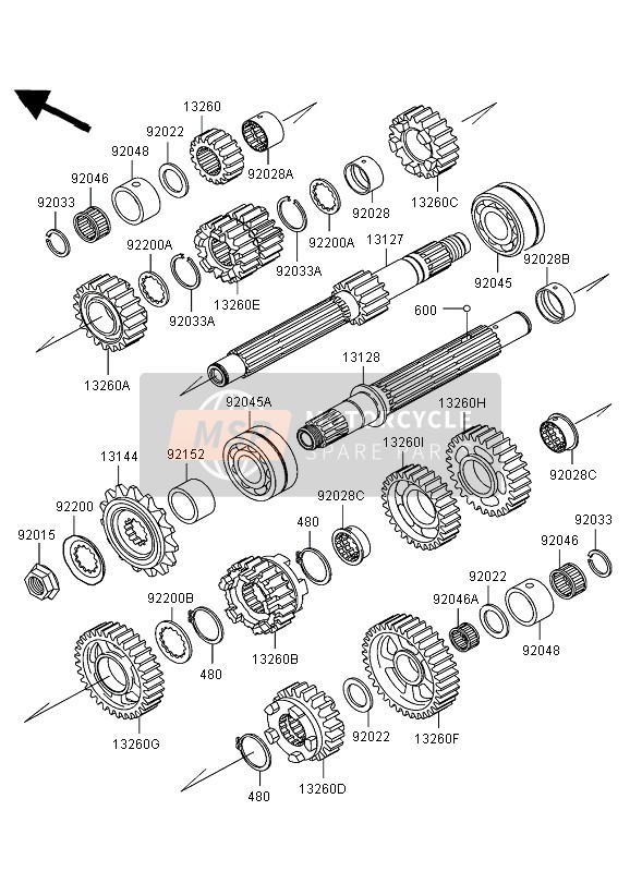 132601946, Gear,Output 3RD,36T, Kawasaki, 1