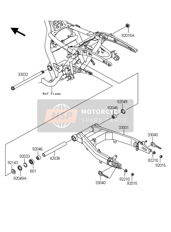 Kawasaki VN1700 CLASSIC ABS 2011 Swing Arm for a 2011 Kawasaki VN1700 CLASSIC ABS