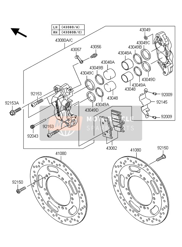 430800074GN, Etrier , Fr, Droit, Si, Kawasaki, 0