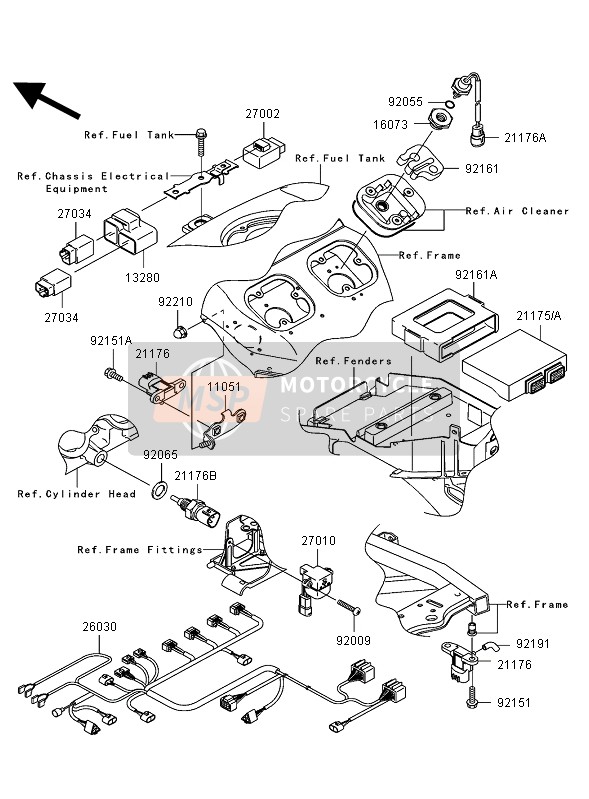 211751091, Control UNIT-ELECTRON, Kawasaki, 0