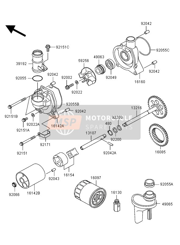 Kawasaki NINJA ZX-12R 2002 Oil Pump for a 2002 Kawasaki NINJA ZX-12R