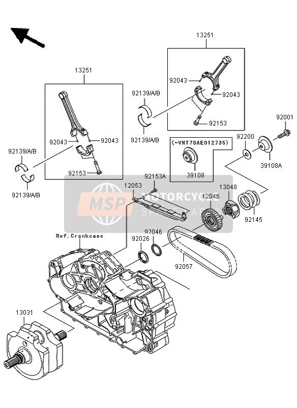 Kawasaki VN1700 VOYAGER ABS 2011 Crankshaft for a 2011 Kawasaki VN1700 VOYAGER ABS