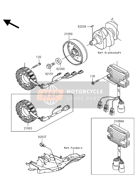 Kawasaki NINJA ZX-12R 2002 Generator for a 2002 Kawasaki NINJA ZX-12R