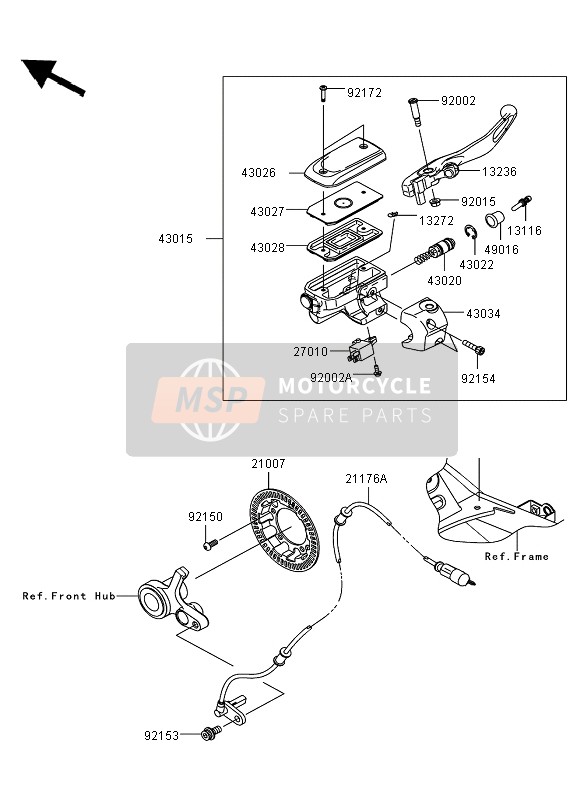 Kawasaki VN1700 VOYAGER ABS 2011 Front Master Cylinder for a 2011 Kawasaki VN1700 VOYAGER ABS