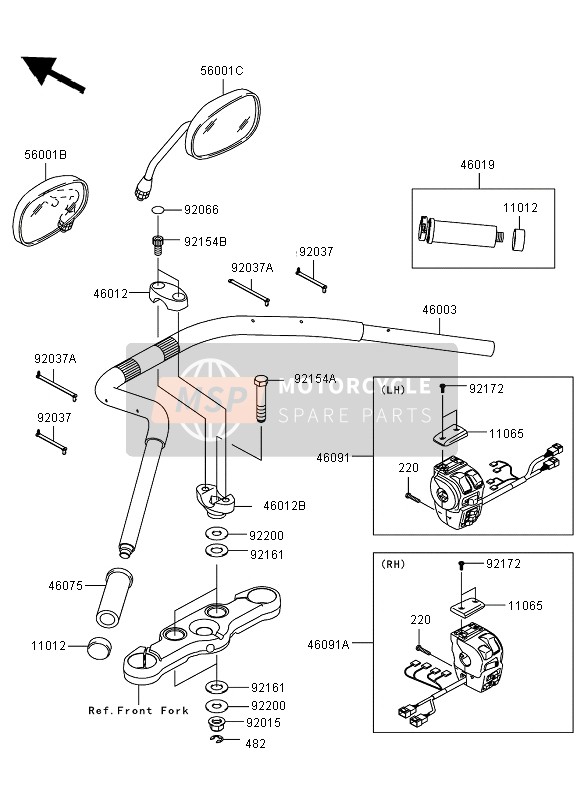 Kawasaki VN1700 VOYAGER ABS 2011 Handlebar for a 2011 Kawasaki VN1700 VOYAGER ABS