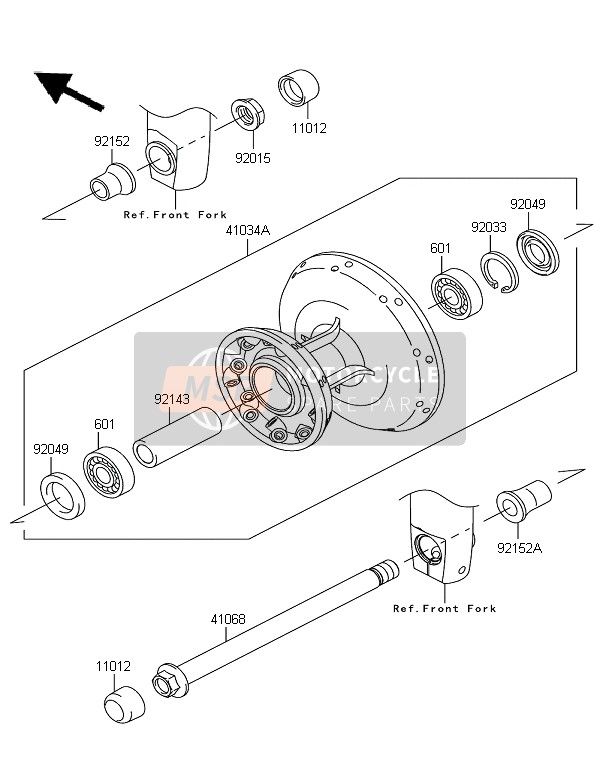 Kawasaki W800 2011 Front Hub for a 2011 Kawasaki W800