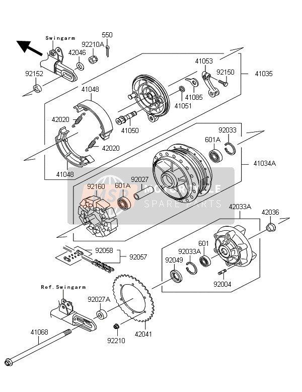 Kawasaki W800 2011 Rear Hub for a 2011 Kawasaki W800