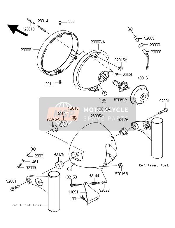 Kawasaki W800 2011 Headlight for a 2011 Kawasaki W800