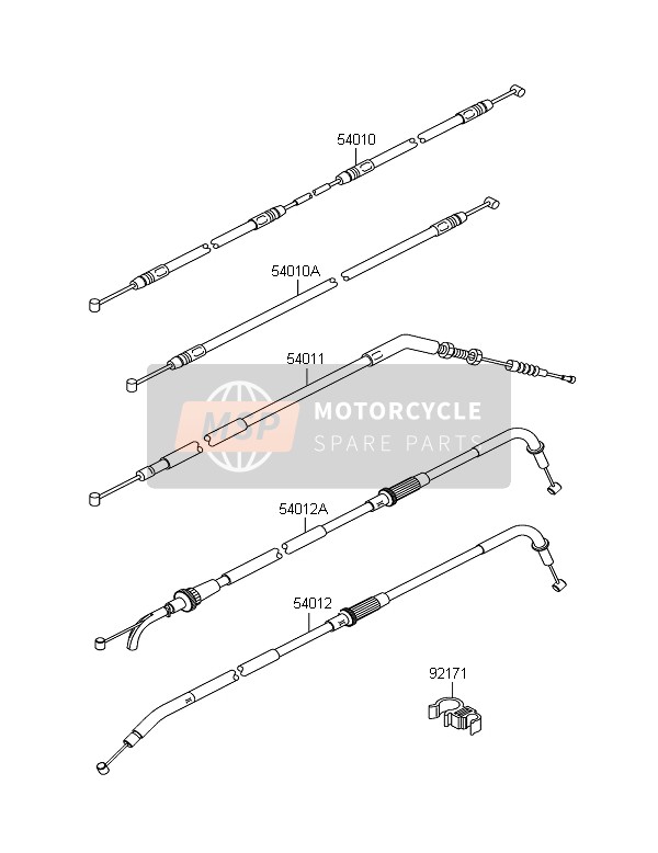 Kawasaki Z750 2011 Cables para un 2011 Kawasaki Z750