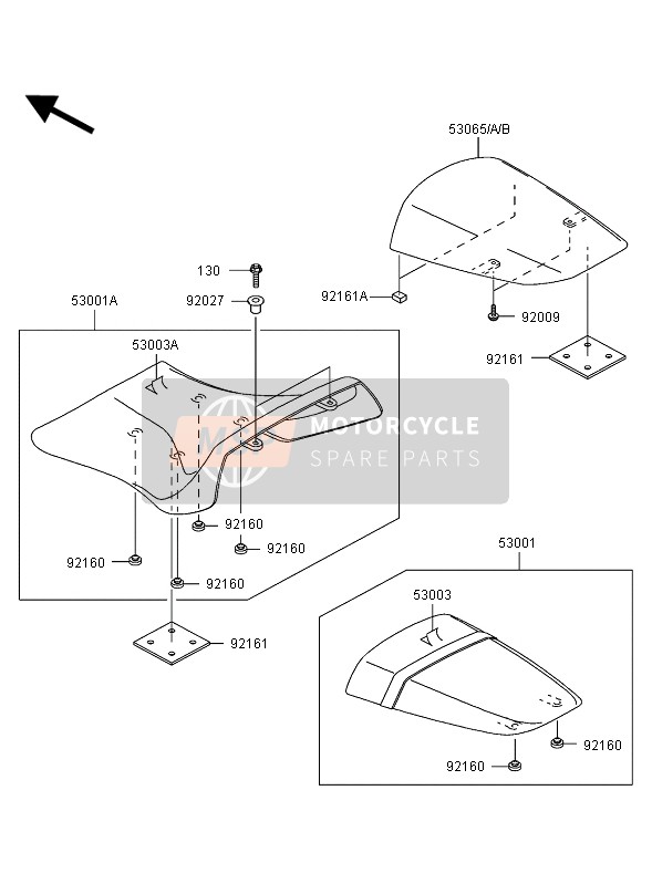 530651051218, Cover Seat,P.M.Black, Kawasaki, 0