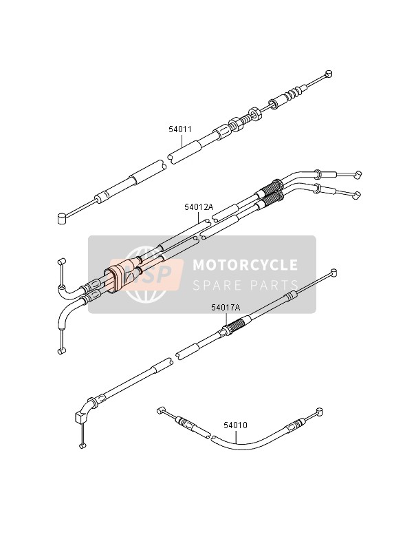 540171221, CABLE-STARTER, Kawasaki, 1