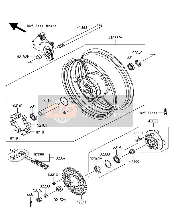 Kawasaki Z750 ABS 2011 Rear Hub for a 2011 Kawasaki Z750 ABS