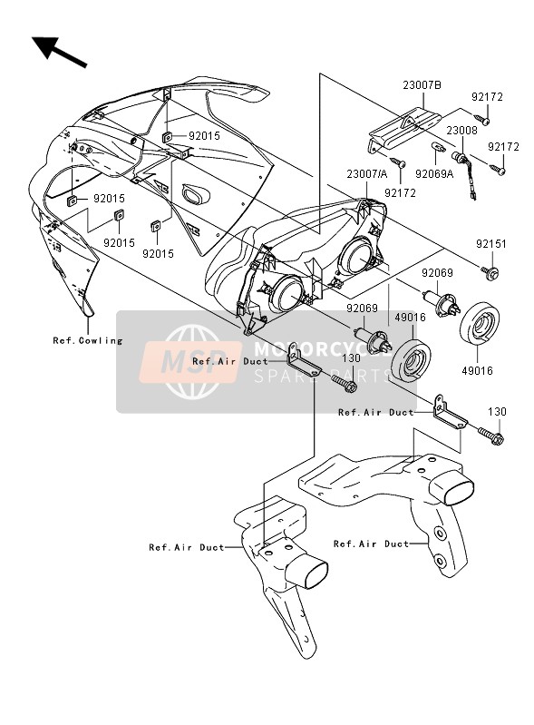 230071420, LENS-COMP, Head Lamp, Kawasaki, 0