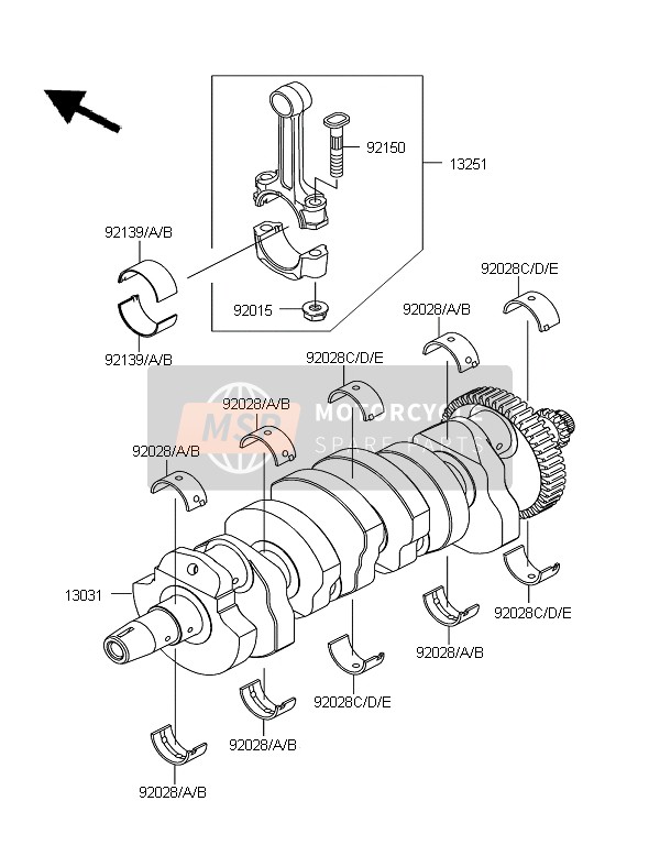 Kawasaki Z750R ABS 2011 Crankshaft for a 2011 Kawasaki Z750R ABS