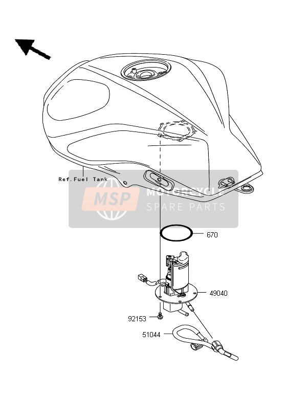 Kawasaki Z750R ABS 2011 Bomba de combustible para un 2011 Kawasaki Z750R ABS