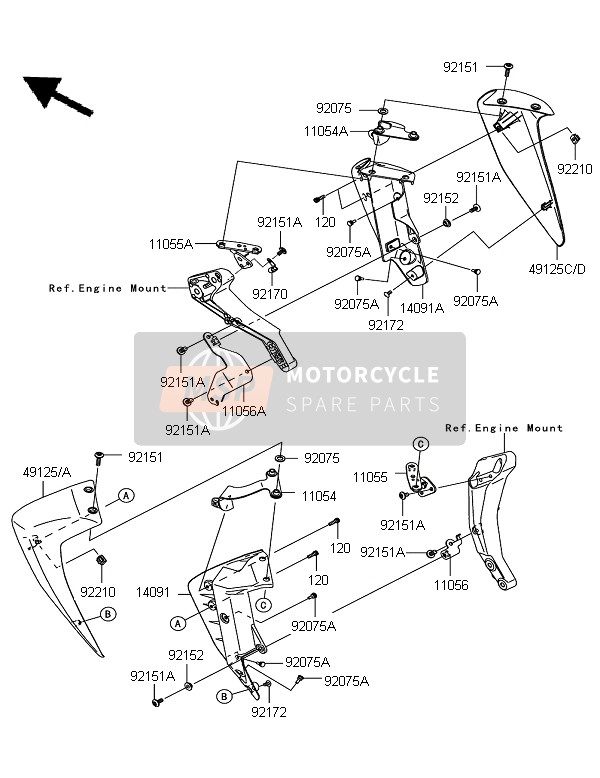 Kawasaki Z750R ABS 2011 Cowling Lowers for a 2011 Kawasaki Z750R ABS