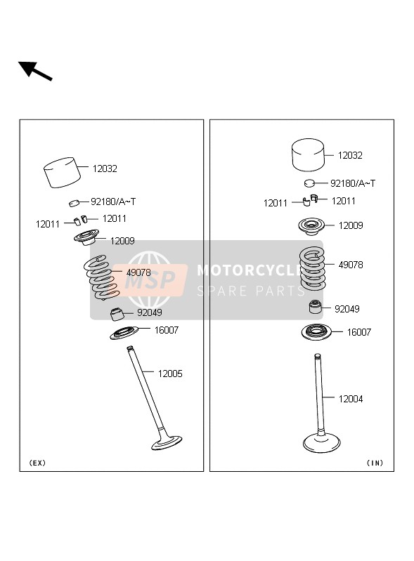 Kawasaki Z1000 2011 Valve for a 2011 Kawasaki Z1000