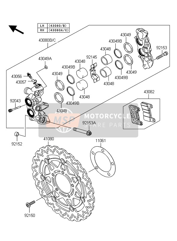 Kawasaki Z1000 2011 Front Brake for a 2011 Kawasaki Z1000