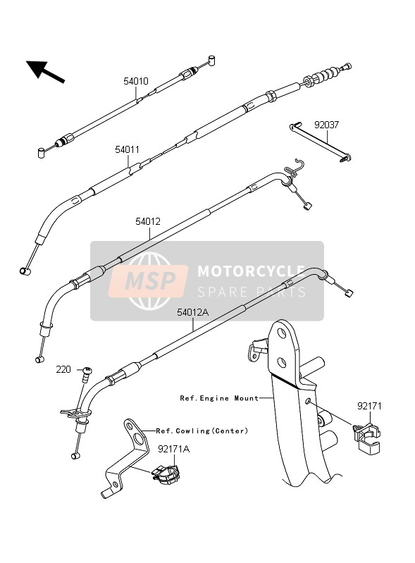 Kawasaki Z1000 2011 Cables para un 2011 Kawasaki Z1000