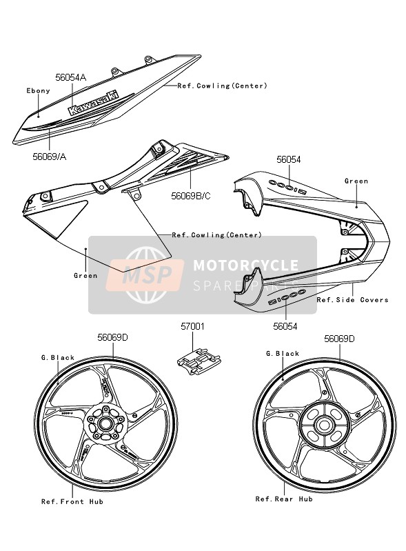 560540599, Emblem, Kawasaki, 1