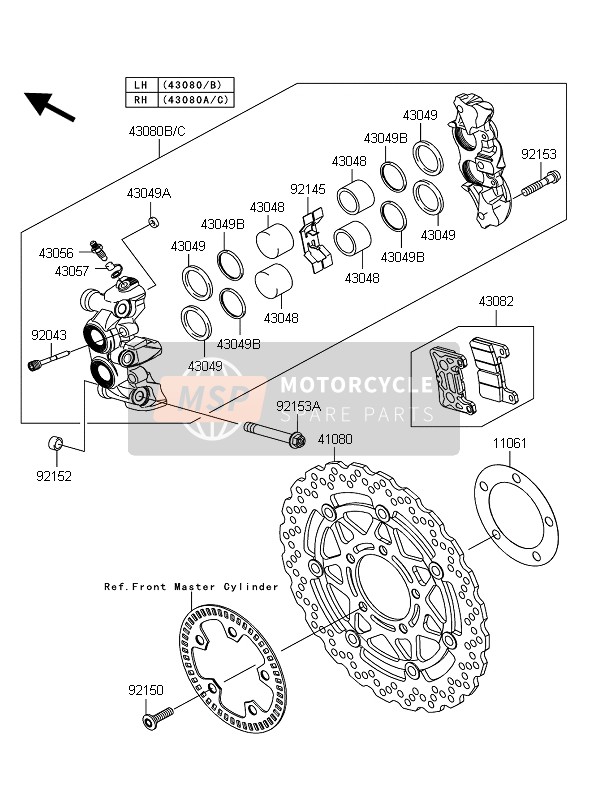 Kawasaki Z1000 ABS 2011 Front Brake for a 2011 Kawasaki Z1000 ABS