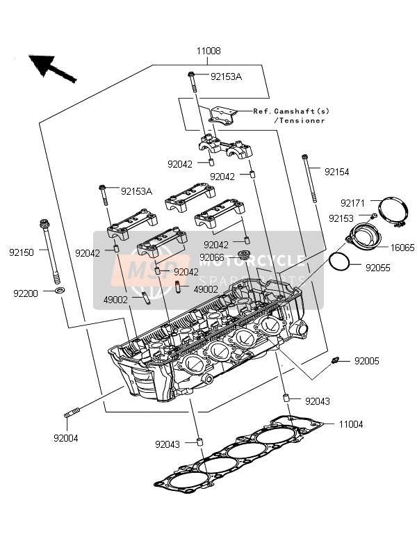 Kawasaki Z1000SX 2011 Cylinder Head for a 2011 Kawasaki Z1000SX