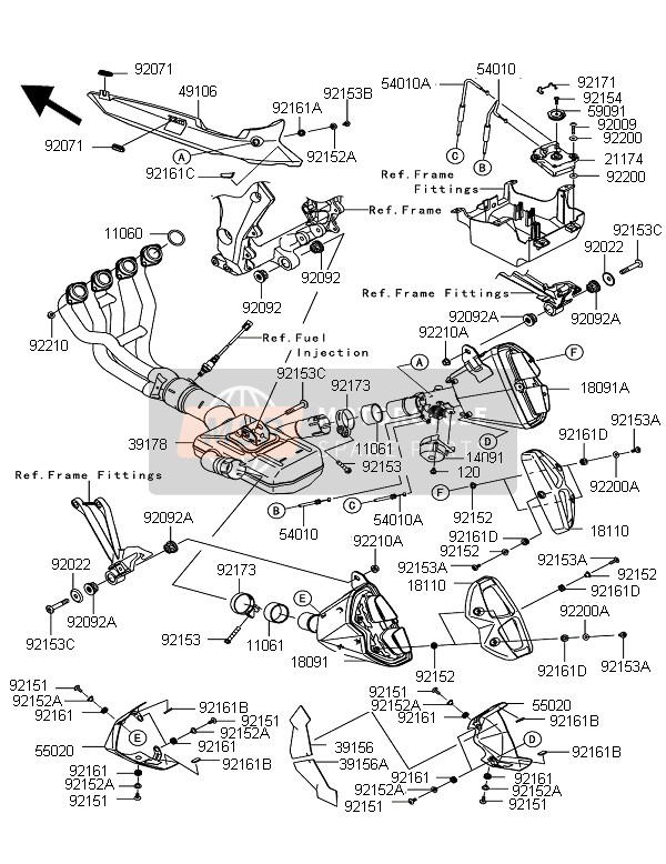 180910704, BODY-COMP-MUFFLER,Lh, Kawasaki, 1