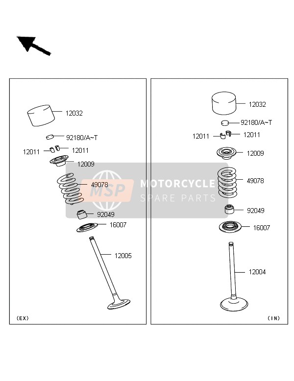 Kawasaki Z1000SX 2011 Valves for a 2011 Kawasaki Z1000SX