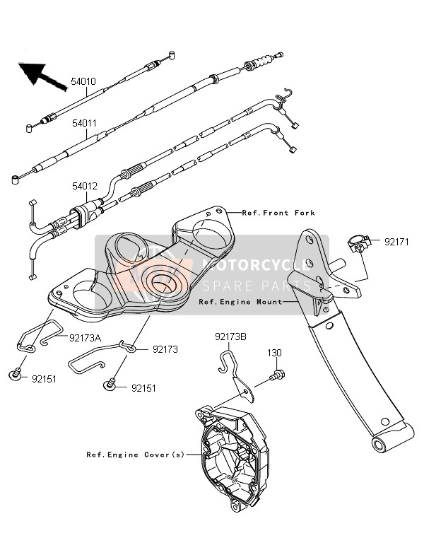 Kawasaki Z1000SX 2011 Cables para un 2011 Kawasaki Z1000SX