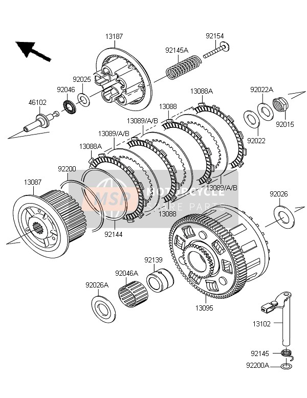 Kawasaki Z1000SX ABS 2011 KUPPLUNG für ein 2011 Kawasaki Z1000SX ABS