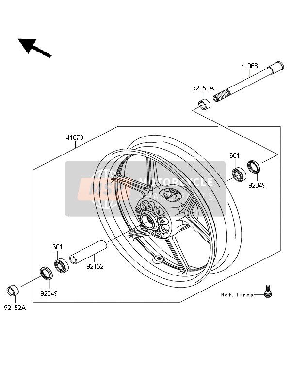 Kawasaki Z1000SX ABS 2011 Front Hub for a 2011 Kawasaki Z1000SX ABS