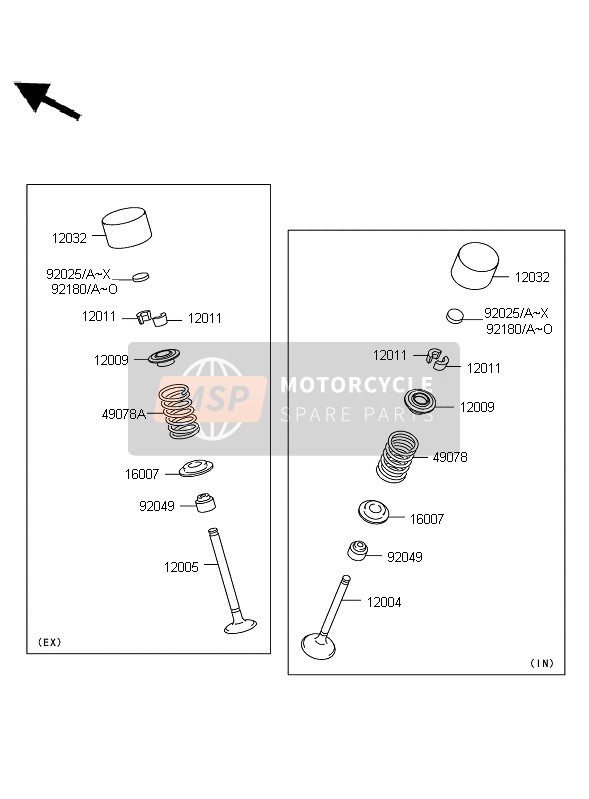 490780050, SPRING-ENGINE Valve, Exhau, Kawasaki, 0