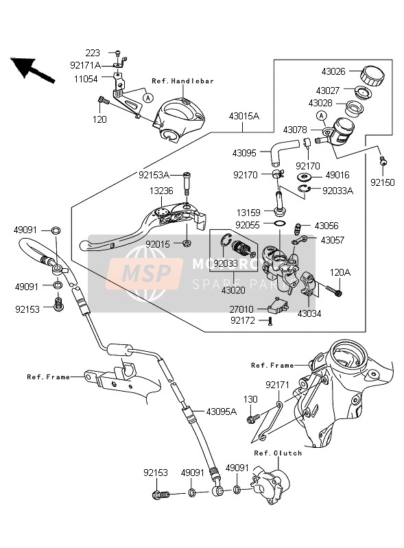 430150151, CYLINDER-ASSY-MASTER, Clut, Kawasaki, 0