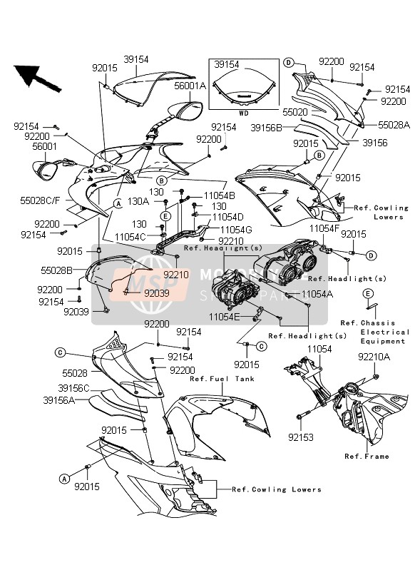 110540702, Bracket, Inner Cowling, Kawasaki, 0