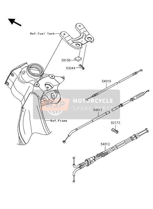 Kawasaki NINJA ZX-6R 2011 Cables for a 2011 Kawasaki NINJA ZX-6R