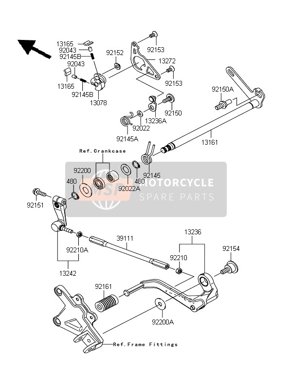 Kawasaki NINJA ZX-10R 2011 Schakelmechanisme voor een 2011 Kawasaki NINJA ZX-10R