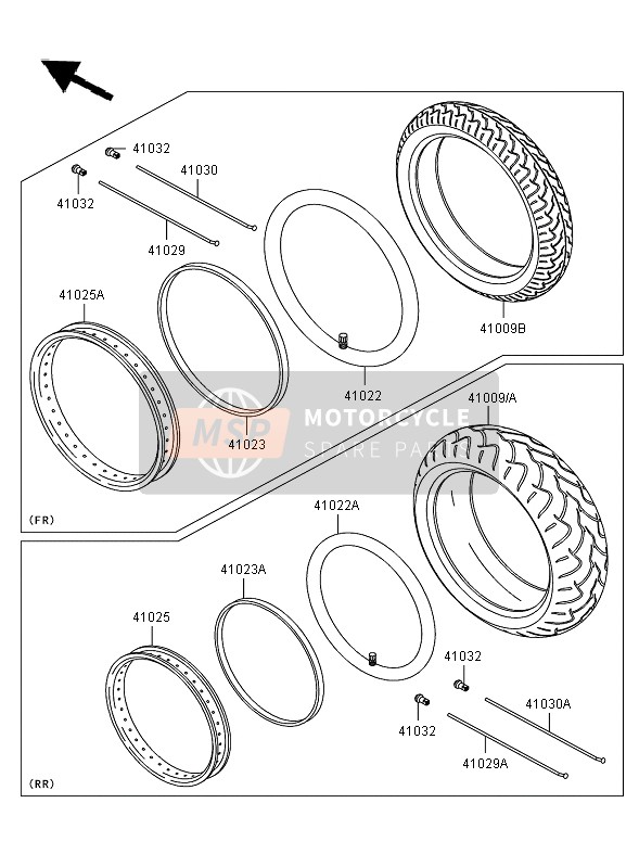 Kawasaki ELIMINATOR 125 2007 Tyres for a 2007 Kawasaki ELIMINATOR 125