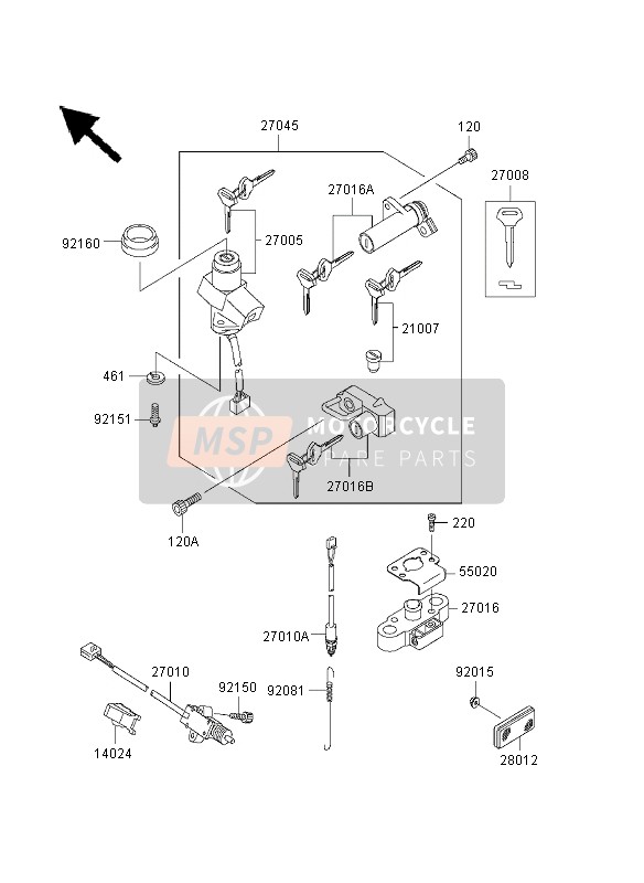 Kawasaki ER500 2003 Ignition Switch for a 2003 Kawasaki ER500