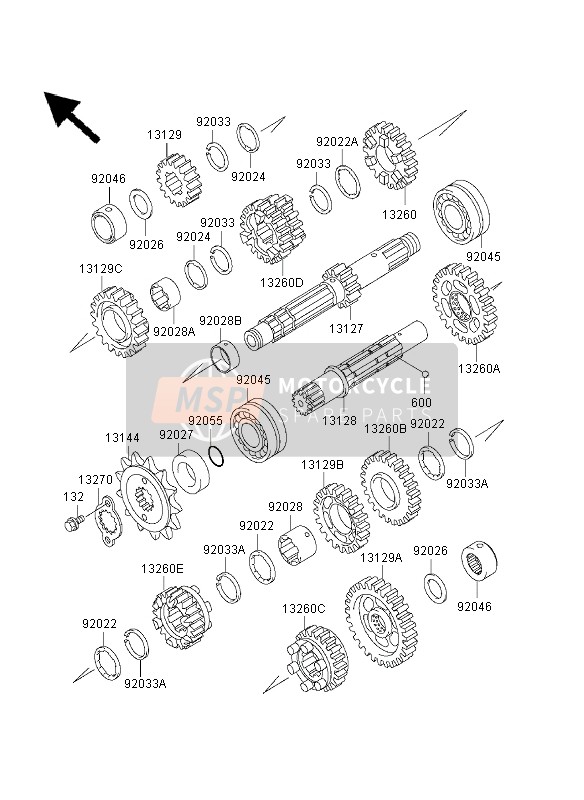 Kawasaki GPZ500S 2003 Transmission for a 2003 Kawasaki GPZ500S