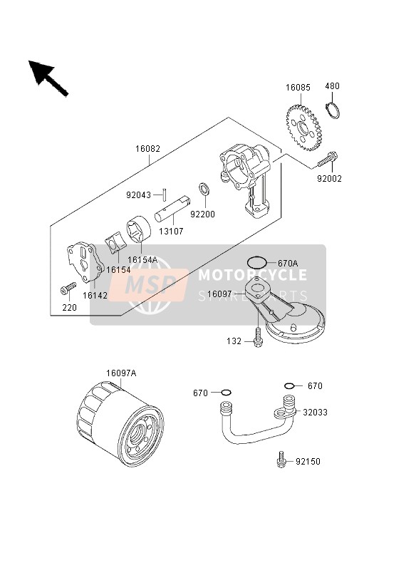 Kawasaki GPZ500S 2003 Oil Pump for a 2003 Kawasaki GPZ500S