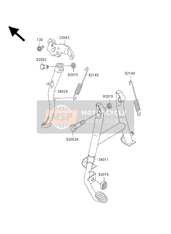 Kawasaki GPZ500S 2003 STÄNDER für ein 2003 Kawasaki GPZ500S