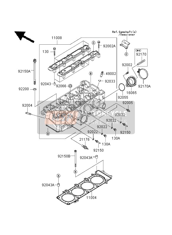 Kawasaki NINJA ZX-9R 2003 Cylinder Head for a 2003 Kawasaki NINJA ZX-9R