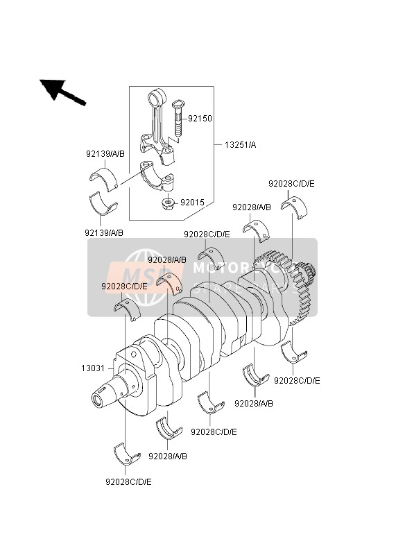 Kawasaki NINJA ZX-9R 2003 Crankshaft for a 2003 Kawasaki NINJA ZX-9R